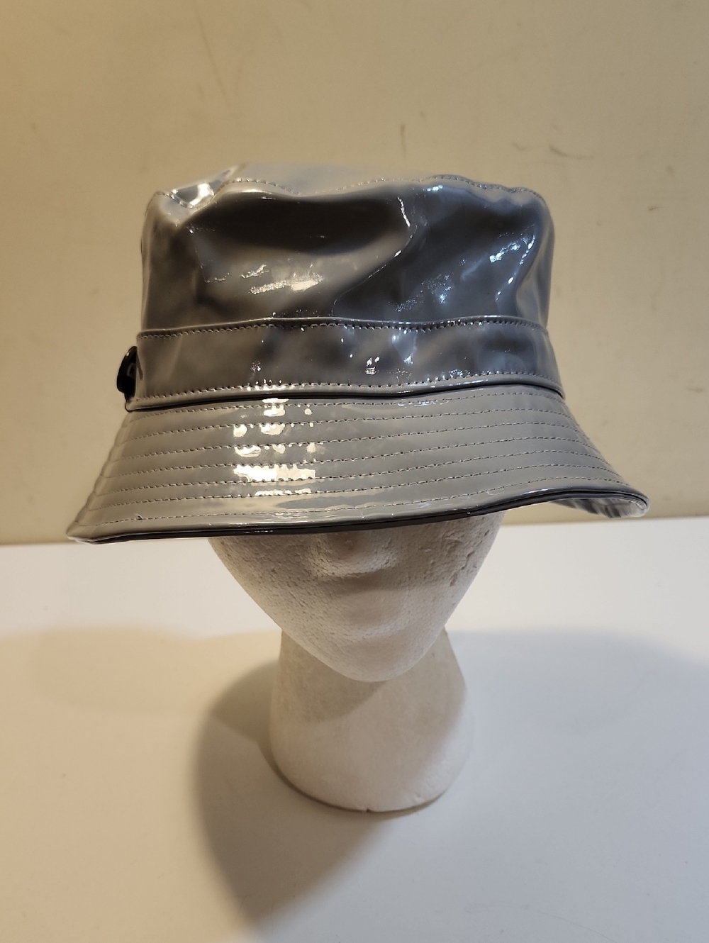 C.C Glossy Gray Vinyl Bucket Hat